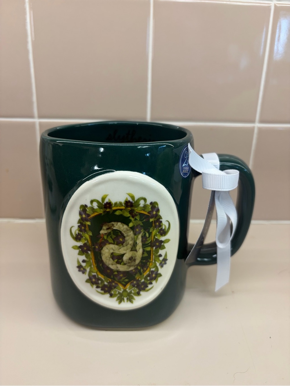 Rae Dunn x Harry Potter
Slytherin Green Ceramic Mug with Crest